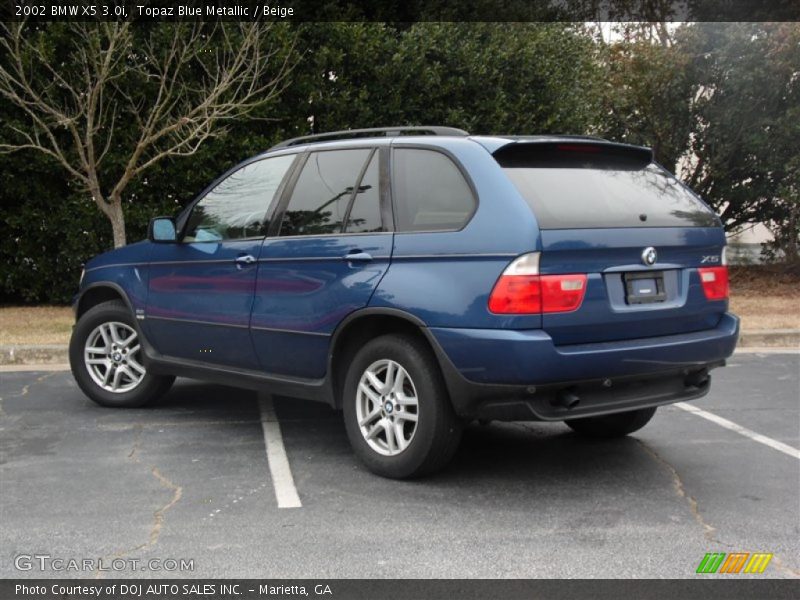 Topaz Blue Metallic / Beige 2002 BMW X5 3.0i