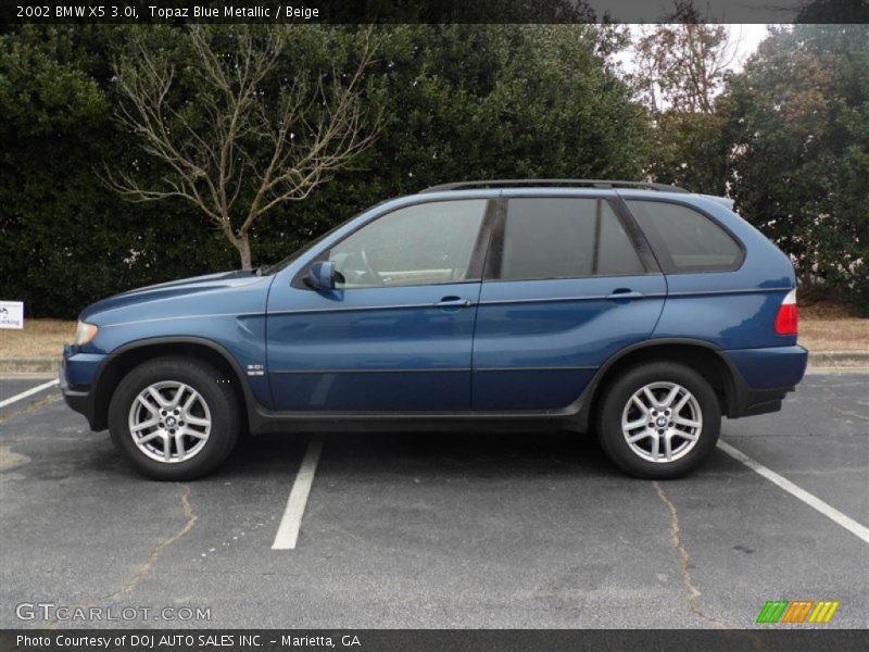 Topaz Blue Metallic / Beige 2002 BMW X5 3.0i
