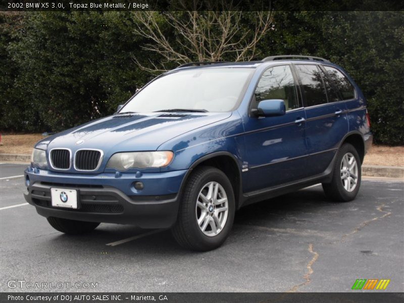 Topaz Blue Metallic / Beige 2002 BMW X5 3.0i