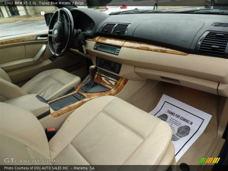 Topaz Blue Metallic / Beige 2002 BMW X5 3.0i