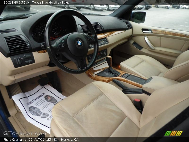 Topaz Blue Metallic / Beige 2002 BMW X5 3.0i