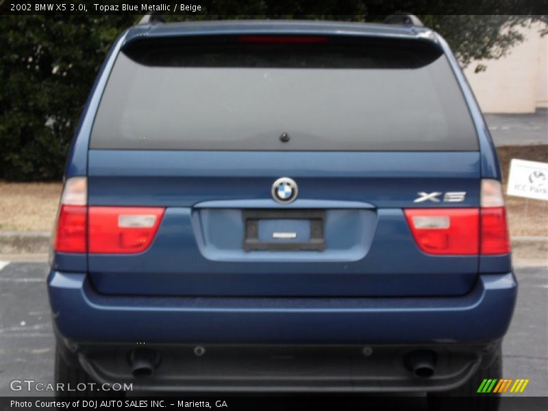 Topaz Blue Metallic / Beige 2002 BMW X5 3.0i