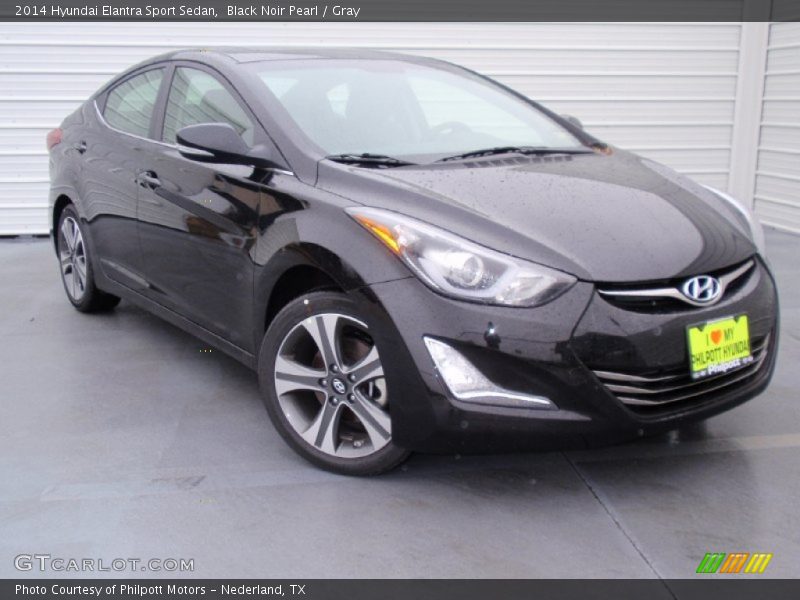 Black Noir Pearl / Gray 2014 Hyundai Elantra Sport Sedan