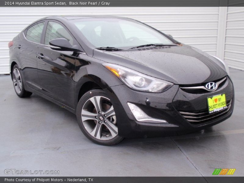 Black Noir Pearl / Gray 2014 Hyundai Elantra Sport Sedan