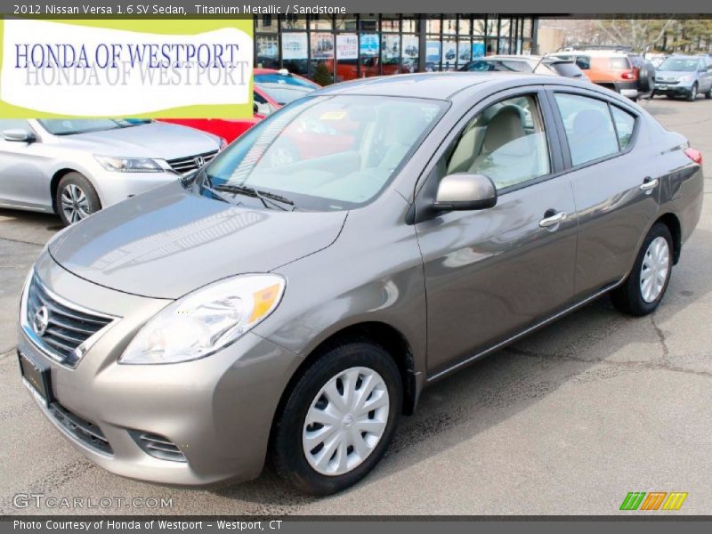Titanium Metallic / Sandstone 2012 Nissan Versa 1.6 SV Sedan