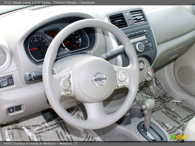 Titanium Metallic / Sandstone 2012 Nissan Versa 1.6 SV Sedan