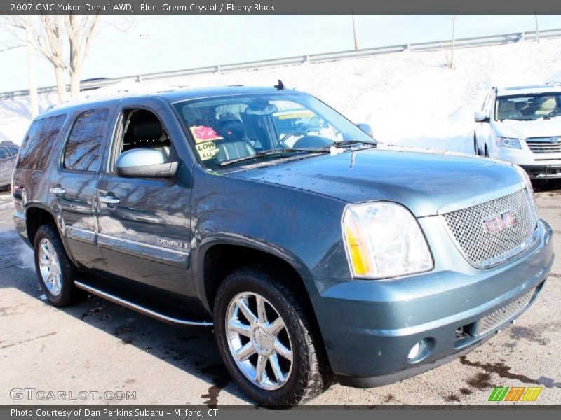 Blue-Green Crystal / Ebony Black 2007 GMC Yukon Denali AWD