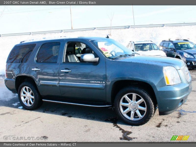 Blue-Green Crystal / Ebony Black 2007 GMC Yukon Denali AWD