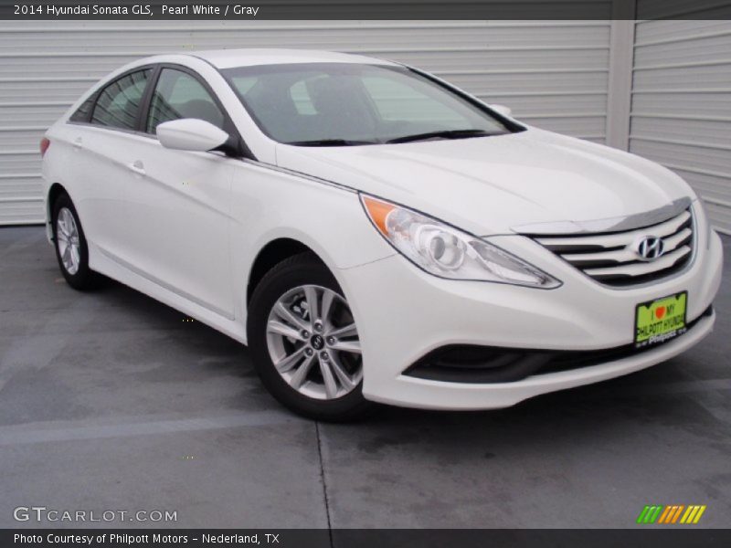 Pearl White / Gray 2014 Hyundai Sonata GLS