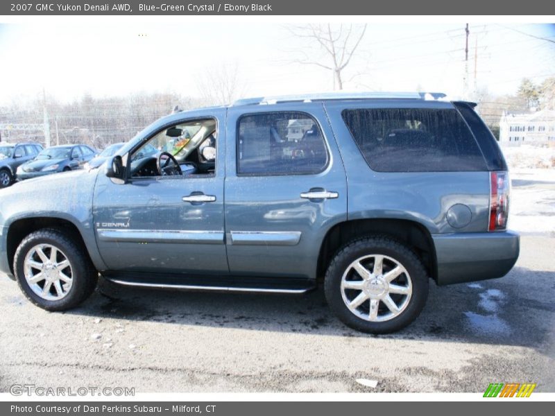 Blue-Green Crystal / Ebony Black 2007 GMC Yukon Denali AWD