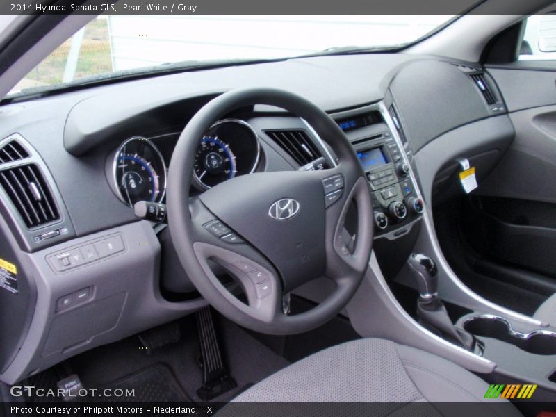 Pearl White / Gray 2014 Hyundai Sonata GLS