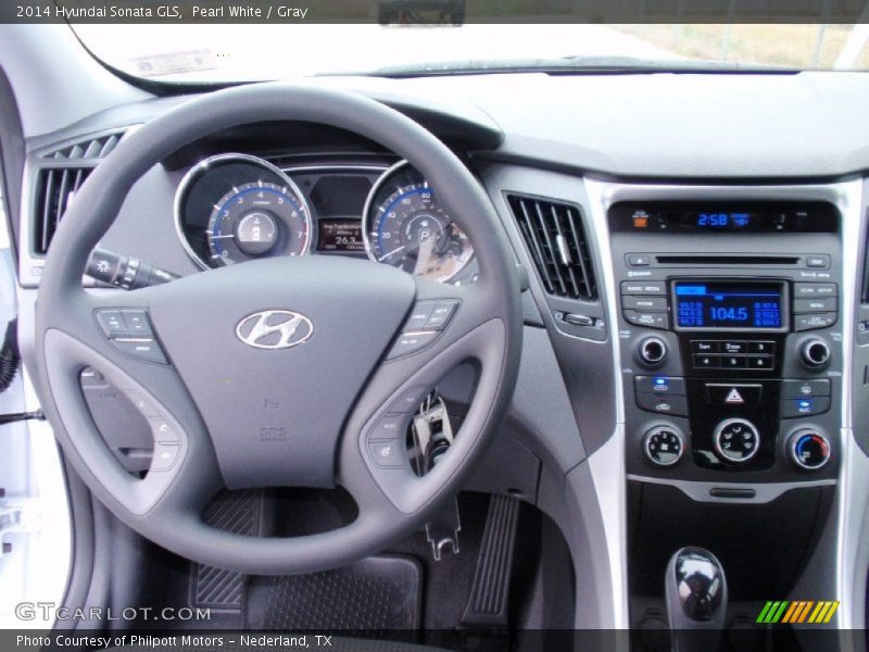 Pearl White / Gray 2014 Hyundai Sonata GLS