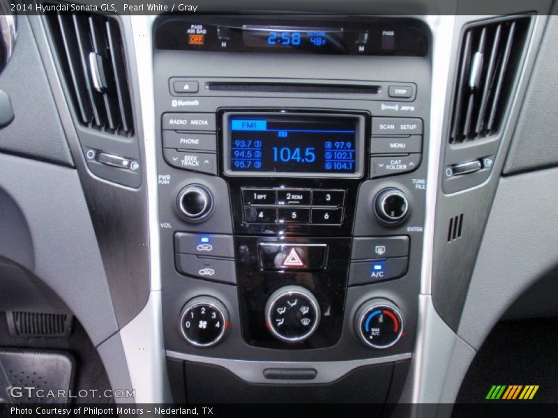 Pearl White / Gray 2014 Hyundai Sonata GLS