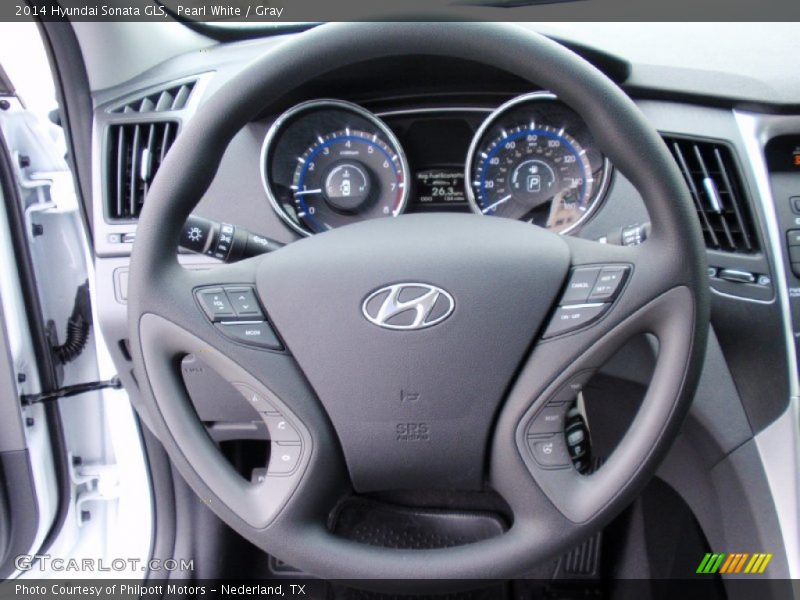 Pearl White / Gray 2014 Hyundai Sonata GLS