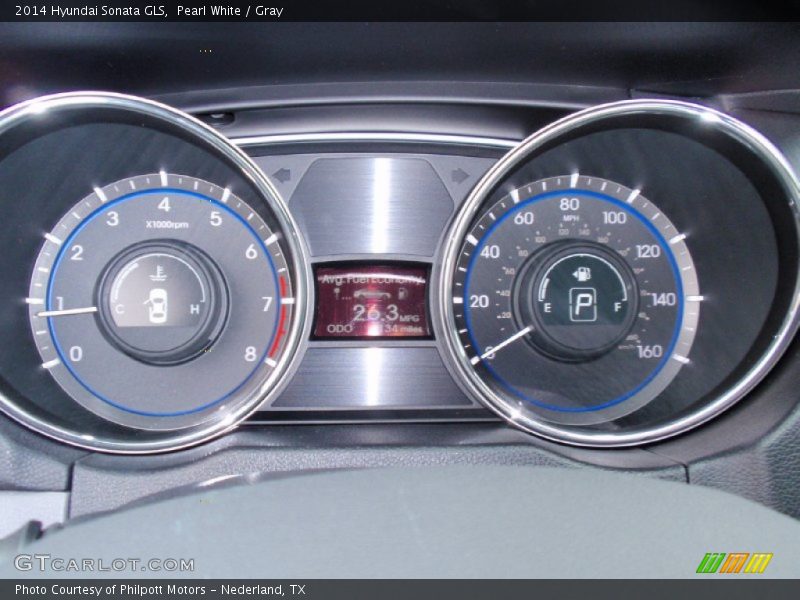 Pearl White / Gray 2014 Hyundai Sonata GLS