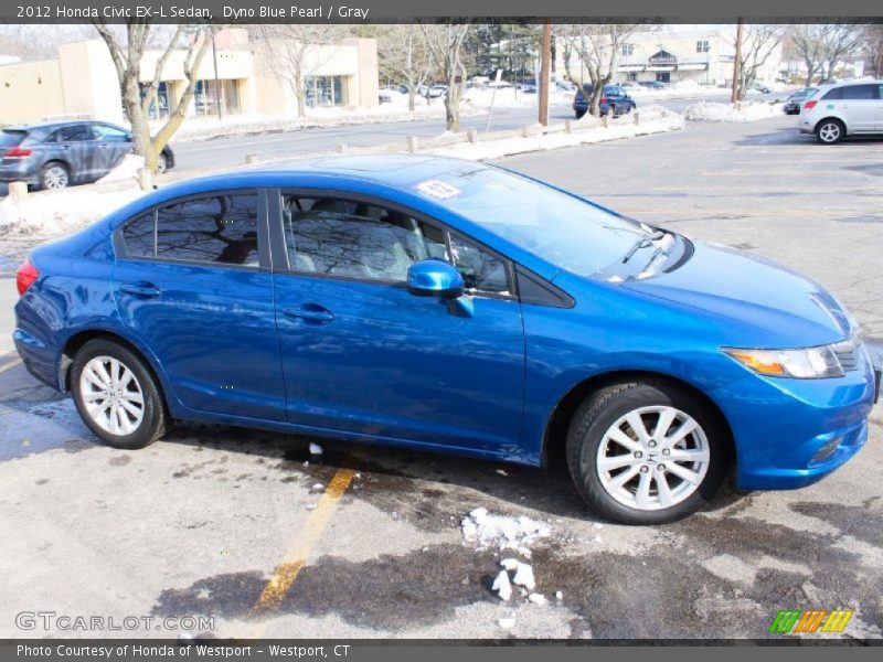 Dyno Blue Pearl / Gray 2012 Honda Civic EX-L Sedan