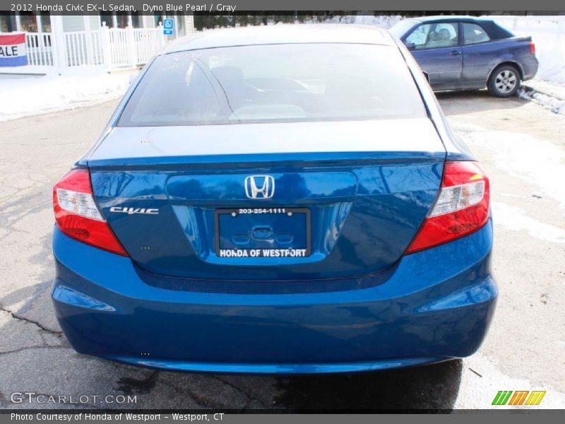 Dyno Blue Pearl / Gray 2012 Honda Civic EX-L Sedan
