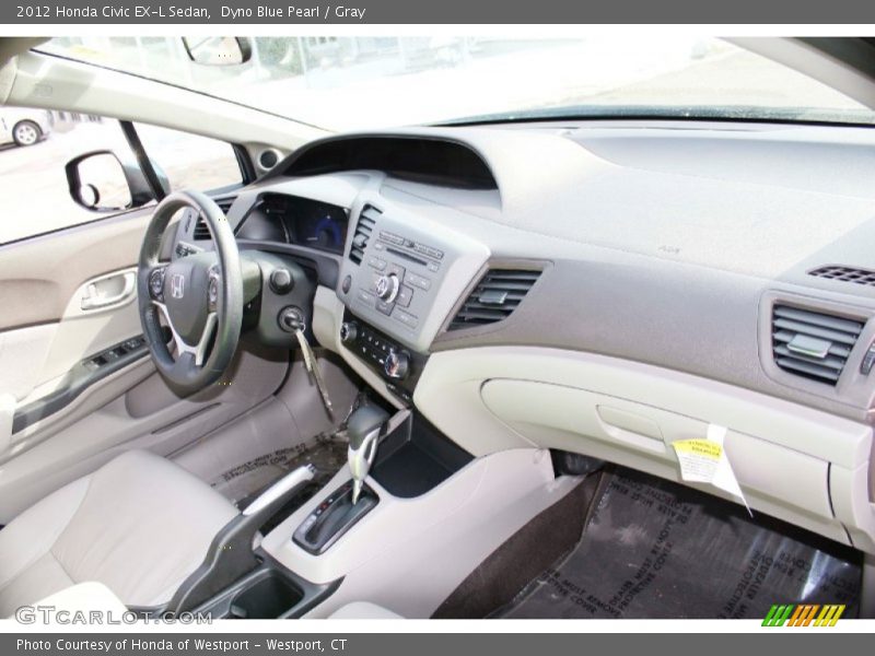 Dyno Blue Pearl / Gray 2012 Honda Civic EX-L Sedan