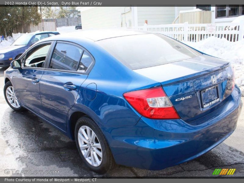 Dyno Blue Pearl / Gray 2012 Honda Civic EX-L Sedan