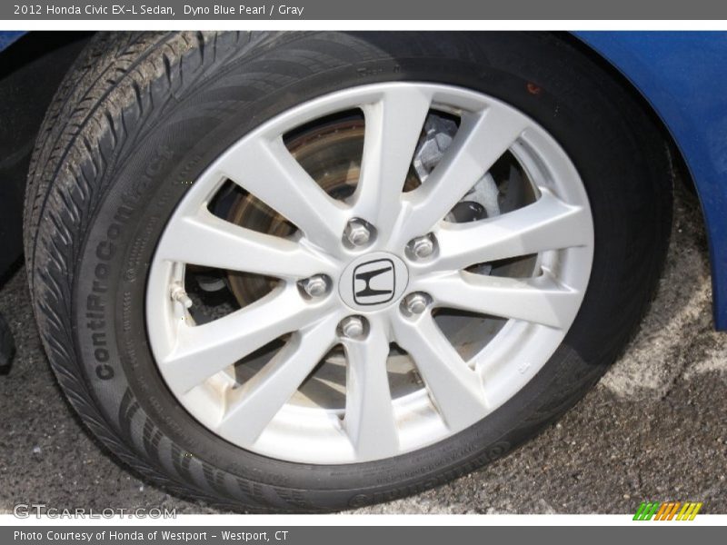 Dyno Blue Pearl / Gray 2012 Honda Civic EX-L Sedan