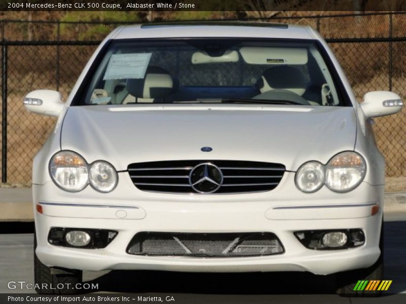 Alabaster White / Stone 2004 Mercedes-Benz CLK 500 Coupe
