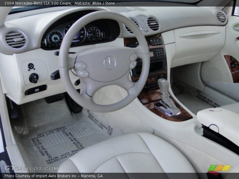 Alabaster White / Stone 2004 Mercedes-Benz CLK 500 Coupe