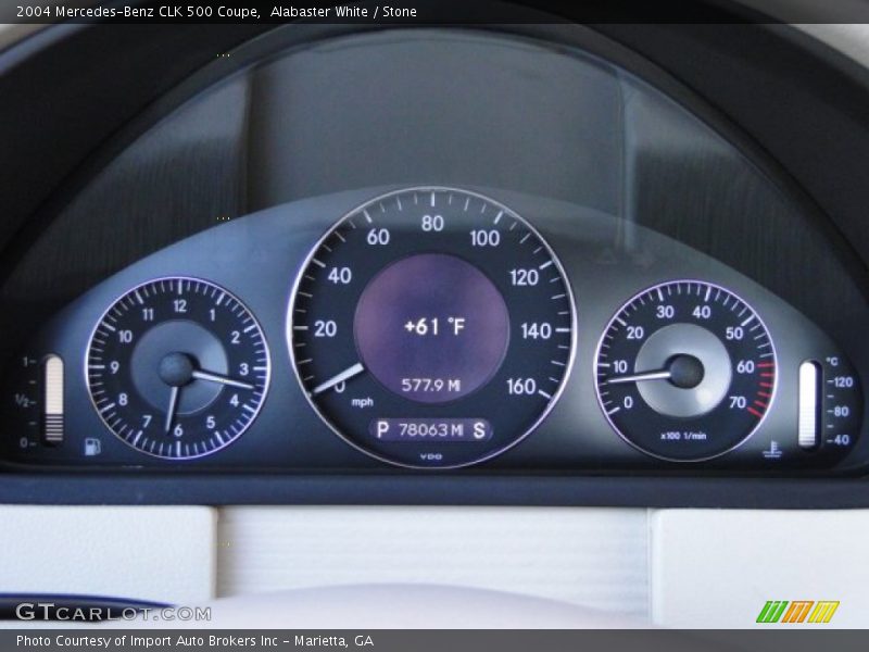 Alabaster White / Stone 2004 Mercedes-Benz CLK 500 Coupe