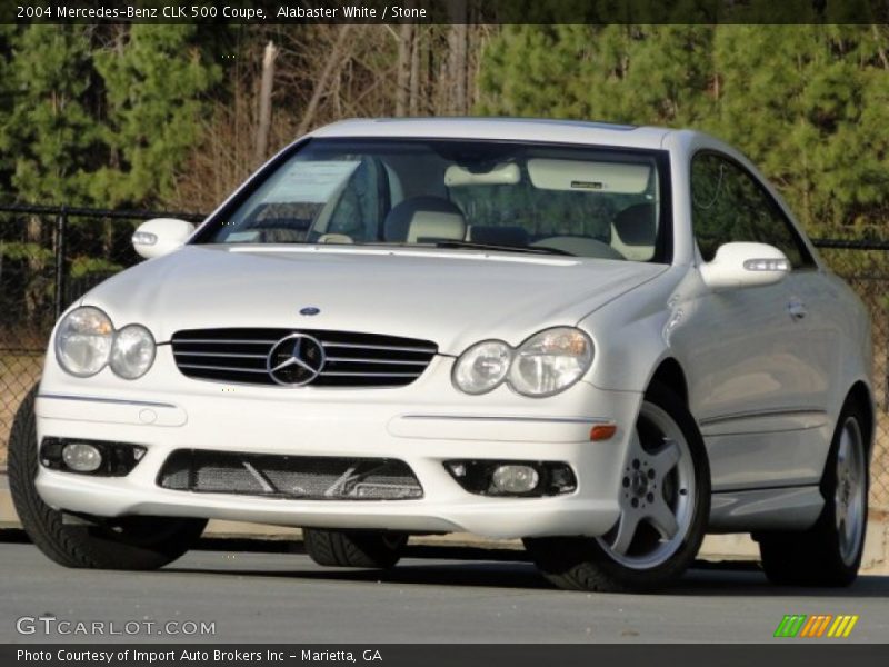 Alabaster White / Stone 2004 Mercedes-Benz CLK 500 Coupe