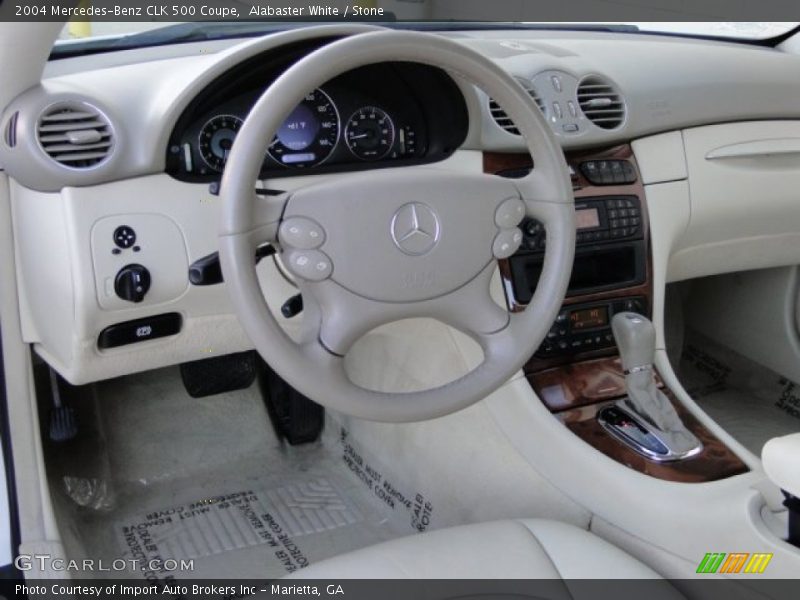 Alabaster White / Stone 2004 Mercedes-Benz CLK 500 Coupe