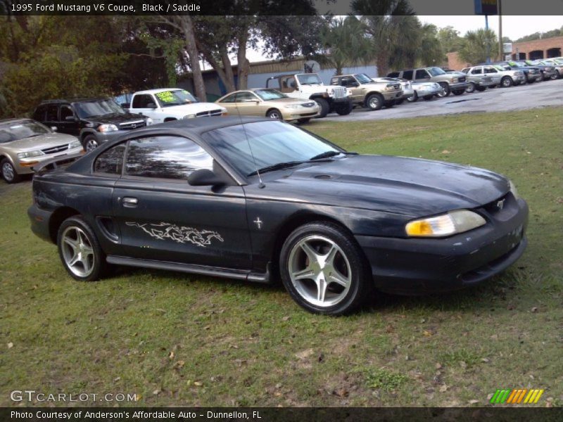 Black / Saddle 1995 Ford Mustang V6 Coupe