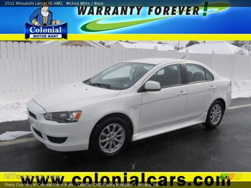 Wicked White / Black 2012 Mitsubishi Lancer SE AWD