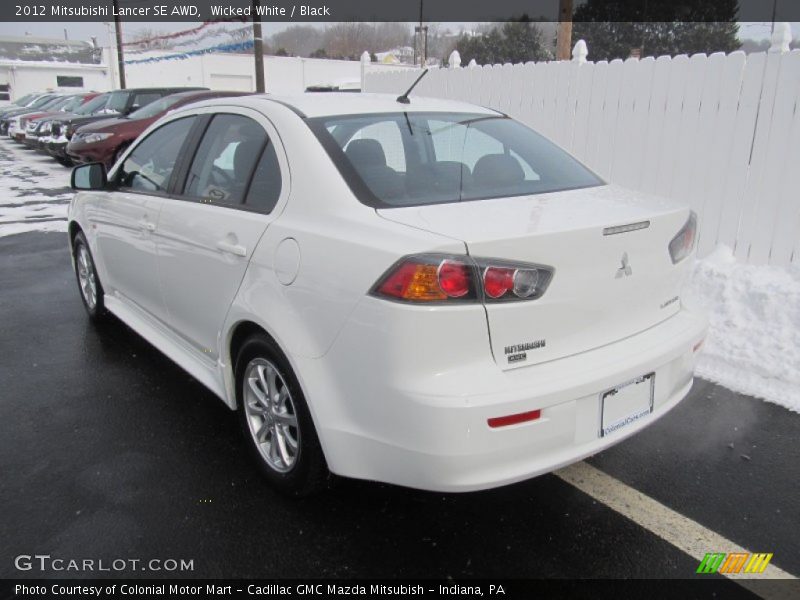Wicked White / Black 2012 Mitsubishi Lancer SE AWD