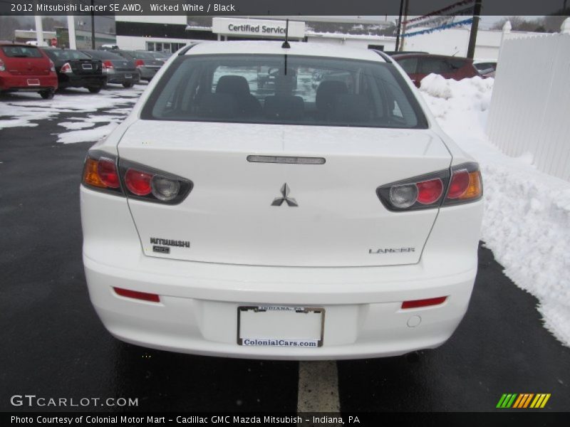 Wicked White / Black 2012 Mitsubishi Lancer SE AWD