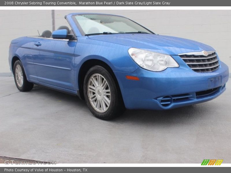 Marathon Blue Pearl / Dark Slate Gray/Light Slate Gray 2008 Chrysler Sebring Touring Convertible