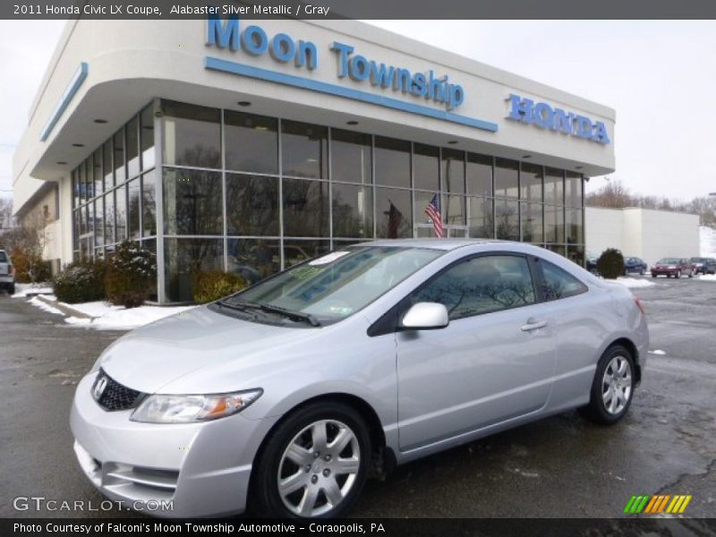 Alabaster Silver Metallic / Gray 2011 Honda Civic LX Coupe