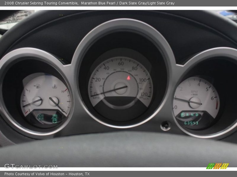 Marathon Blue Pearl / Dark Slate Gray/Light Slate Gray 2008 Chrysler Sebring Touring Convertible