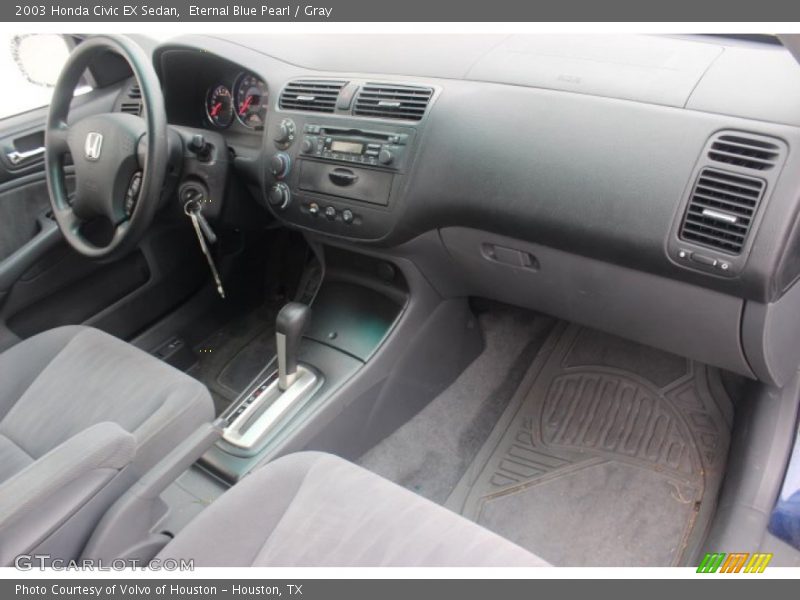 Eternal Blue Pearl / Gray 2003 Honda Civic EX Sedan