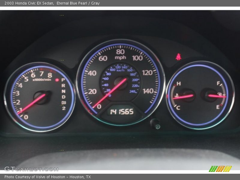 Eternal Blue Pearl / Gray 2003 Honda Civic EX Sedan