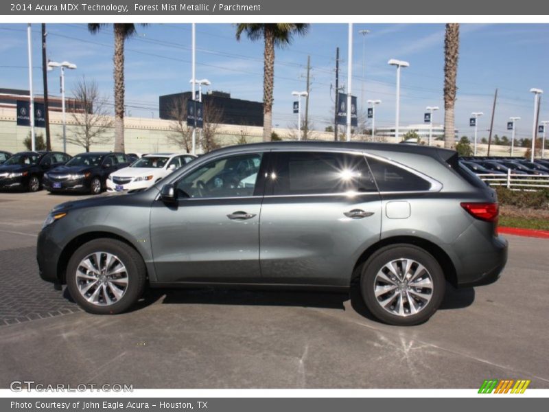 Forest Mist Metallic / Parchment 2014 Acura MDX Technology