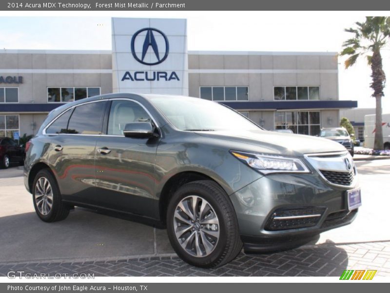 Forest Mist Metallic / Parchment 2014 Acura MDX Technology