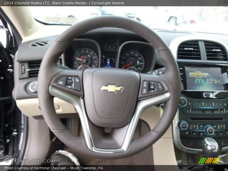 Black Granite Metallic / Cocoa/Light Neutral 2014 Chevrolet Malibu LTZ