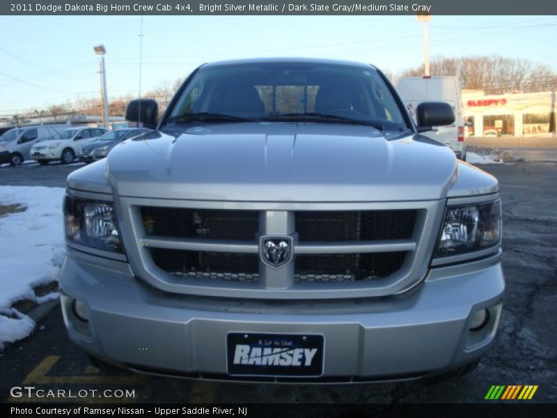 Bright Silver Metallic / Dark Slate Gray/Medium Slate Gray 2011 Dodge Dakota Big Horn Crew Cab 4x4