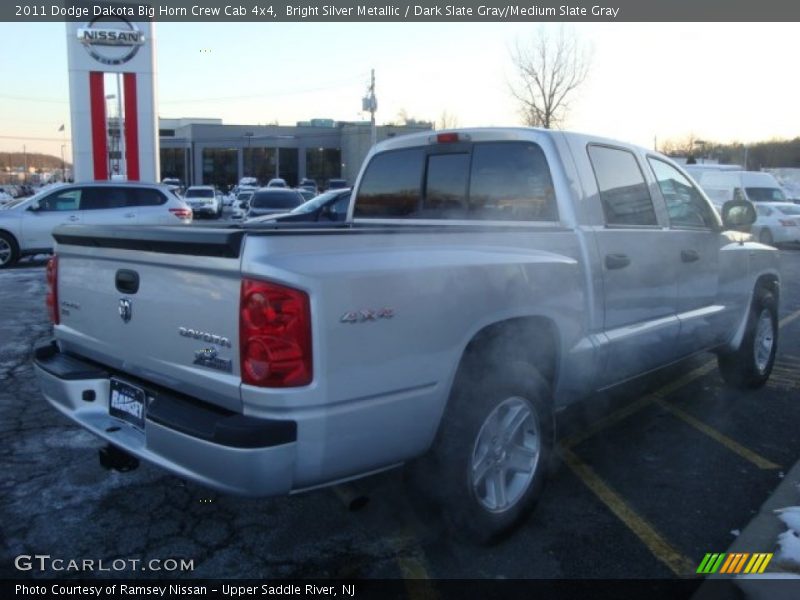 Bright Silver Metallic / Dark Slate Gray/Medium Slate Gray 2011 Dodge Dakota Big Horn Crew Cab 4x4