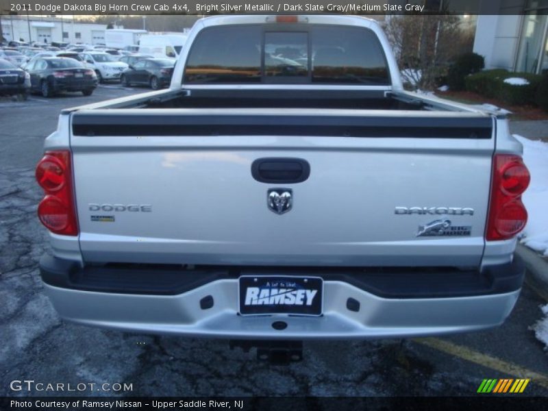 Bright Silver Metallic / Dark Slate Gray/Medium Slate Gray 2011 Dodge Dakota Big Horn Crew Cab 4x4