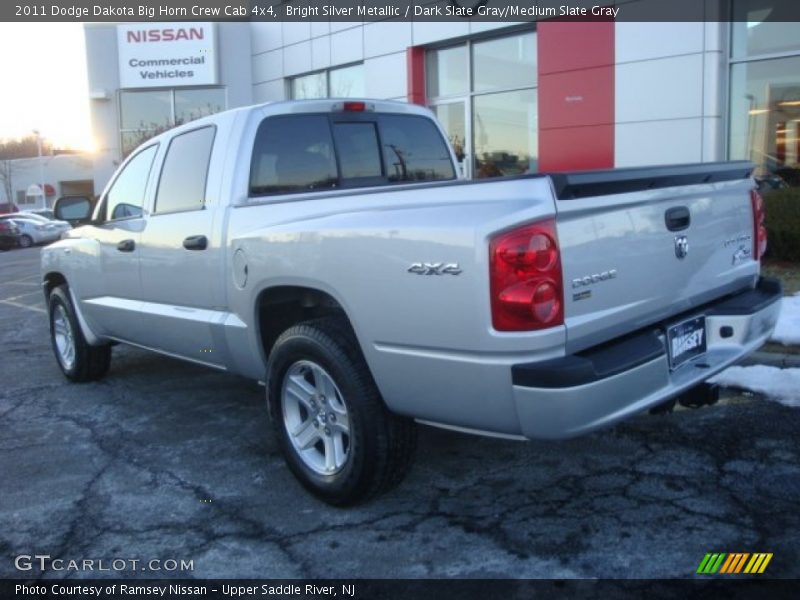 Bright Silver Metallic / Dark Slate Gray/Medium Slate Gray 2011 Dodge Dakota Big Horn Crew Cab 4x4