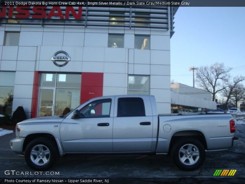 Bright Silver Metallic / Dark Slate Gray/Medium Slate Gray 2011 Dodge Dakota Big Horn Crew Cab 4x4