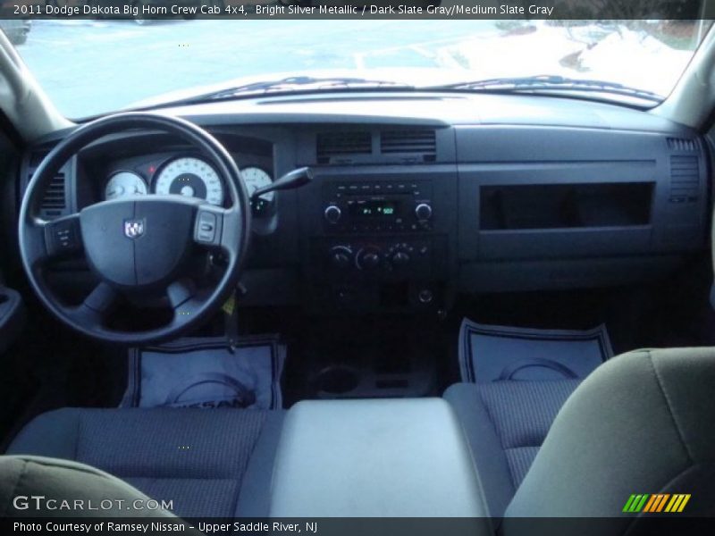 Bright Silver Metallic / Dark Slate Gray/Medium Slate Gray 2011 Dodge Dakota Big Horn Crew Cab 4x4