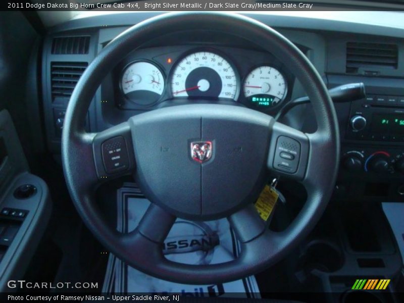 Bright Silver Metallic / Dark Slate Gray/Medium Slate Gray 2011 Dodge Dakota Big Horn Crew Cab 4x4