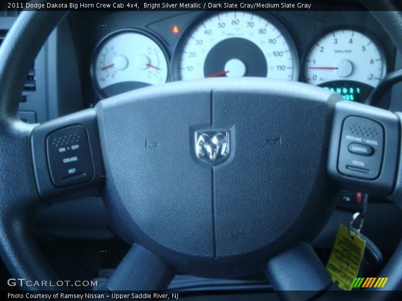 Bright Silver Metallic / Dark Slate Gray/Medium Slate Gray 2011 Dodge Dakota Big Horn Crew Cab 4x4