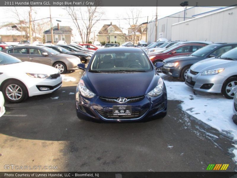 Indigo Blue Pearl / Gray 2011 Hyundai Elantra GLS